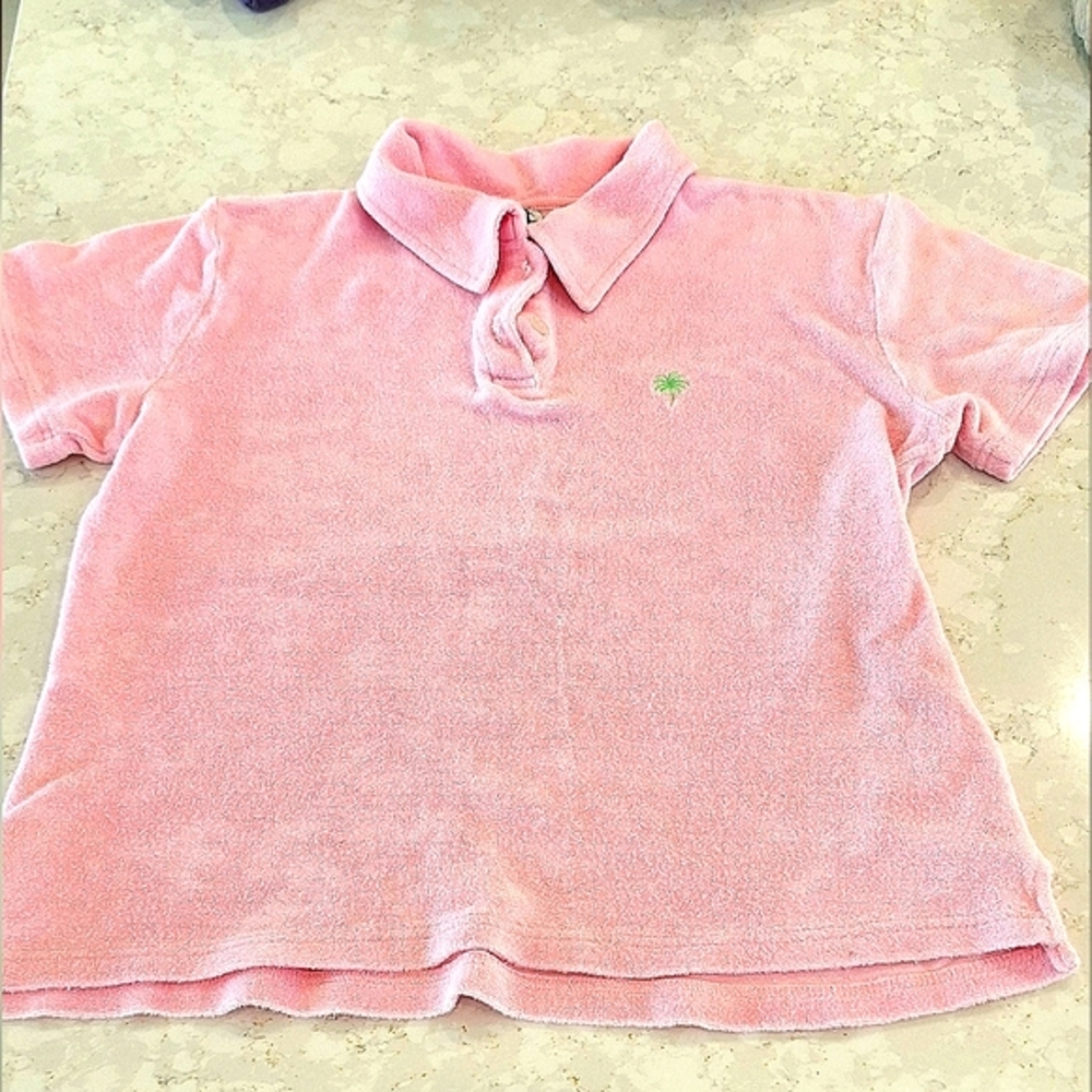 Lilly Pulitzer Vintage Pink Terrycloth Polo Large